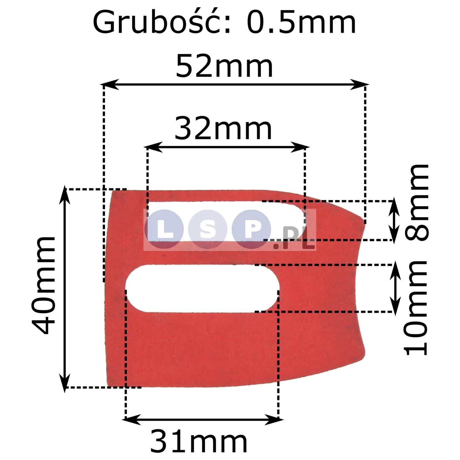 Uszczelka pod prowadnicę 40x50mm