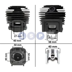 Cylinder do kosy tłok 40 mm + uszczelki