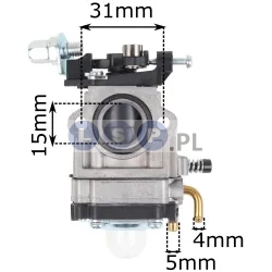 Gaźnik 15 MM do kosy spalinowej łącznik