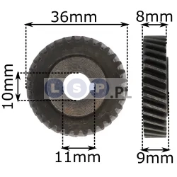 Koło zębate do wiertarki 36x10x9mm zębatka 33zęby