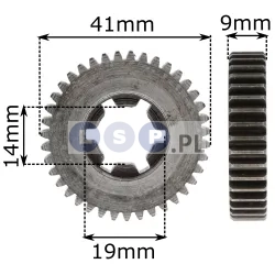 Koło zębate do wiertarki 41x14x9mm 39 zęby zębatka