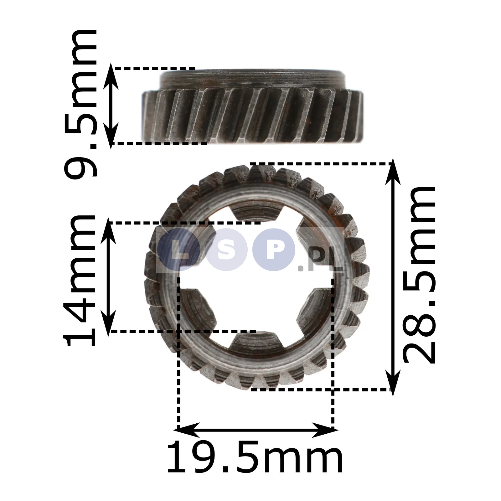 Koło zębate do wiertarki 28.5x14x9.5mm 25 zębów zębatka