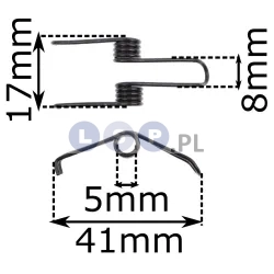 Sprężyna klapy kosza do kosiarki 18x42x5mm nac demon i wielu innych