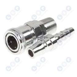 Szybkozłączka do termoregulacji form wtryskowych ½” na przewód 9mm gwint 16.5mm 7/16”