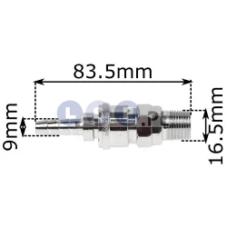 Szybkozłączka do termoregulacji form wtryskowych ½” na przewód 9mm gwint 16.5mm 7/16”