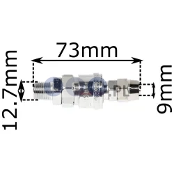 Szybkozłączka do termoregulacji form wtryskowych ½” na przewód 9mm z nakrętką 1/2”mm gwint ½”