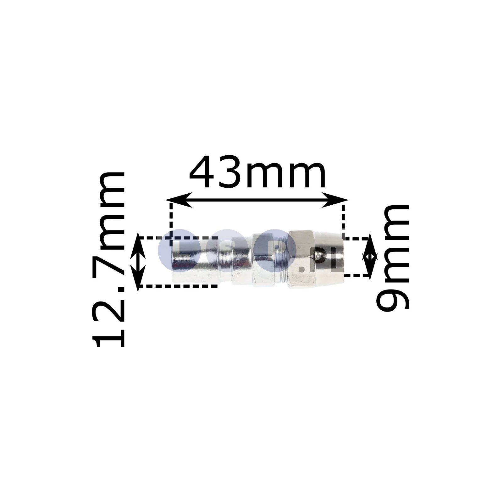 Szybkozłączka męska do termoregulacji form wtryskowych ½” na przewód 9mm z nakrętką 1/2”