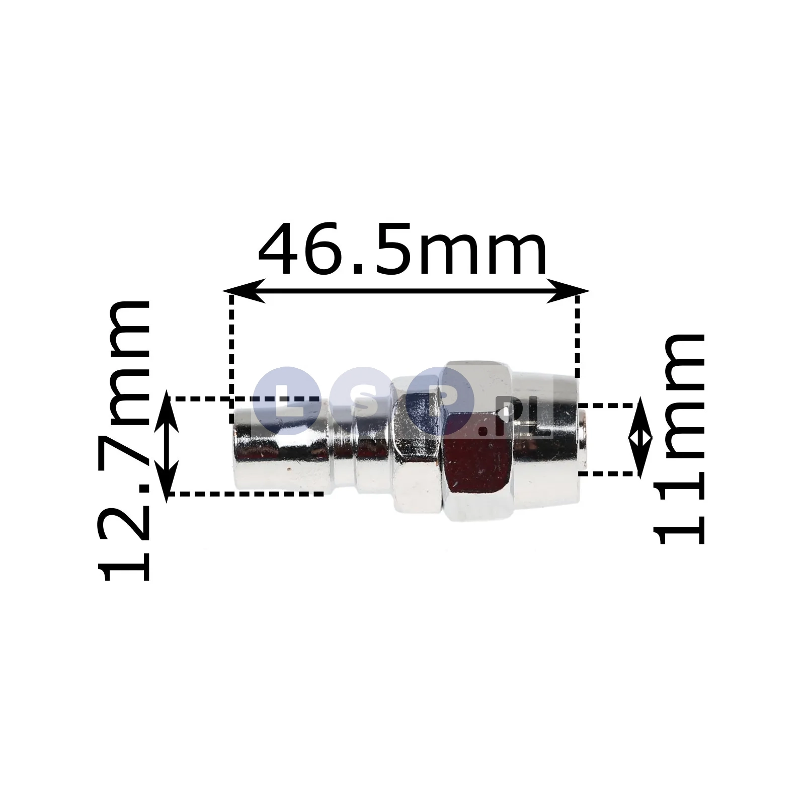 Szybkozłączka męska do termoregulacji form wtryskowych ½” na przewód 11mm z nakrętką 5/8”