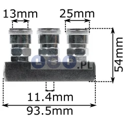 Listwa do szybkozłączek ½” 3 wyjścia wejście na gwint ½”