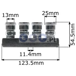 Listwa do szybkozłączek ½” 4 wyjścia wejście na gwint ½”