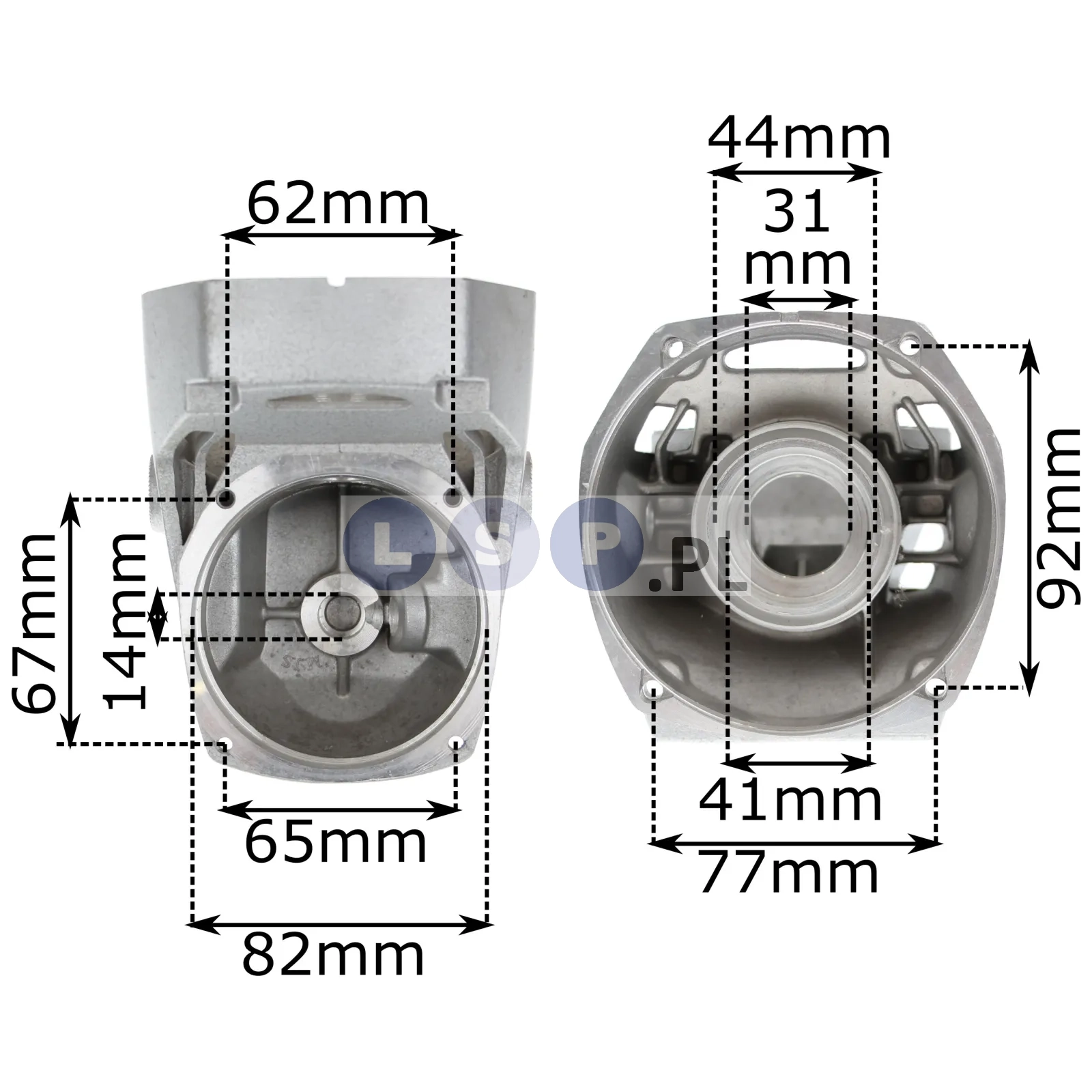 Obudowa przekładni aluminiowa do szlifierki max G1802 na tarczę 230mm EL-005