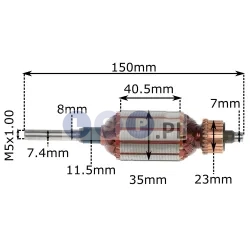 Wirnik do szlifierki mimośrodowej dł.150mm 