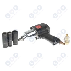 Klucz udarowy pneumatyczny 1” 570Nm 1” z nasadkami 17, 19, 21mm