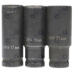 Klucz udarowy pneumatyczny 1” 570Nm 1” z nasadkami 17, 19, 21mm