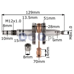 Wał korbowy Stihl MS170 8mm