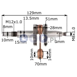 Wał korbowy Stihl MS180 10mm