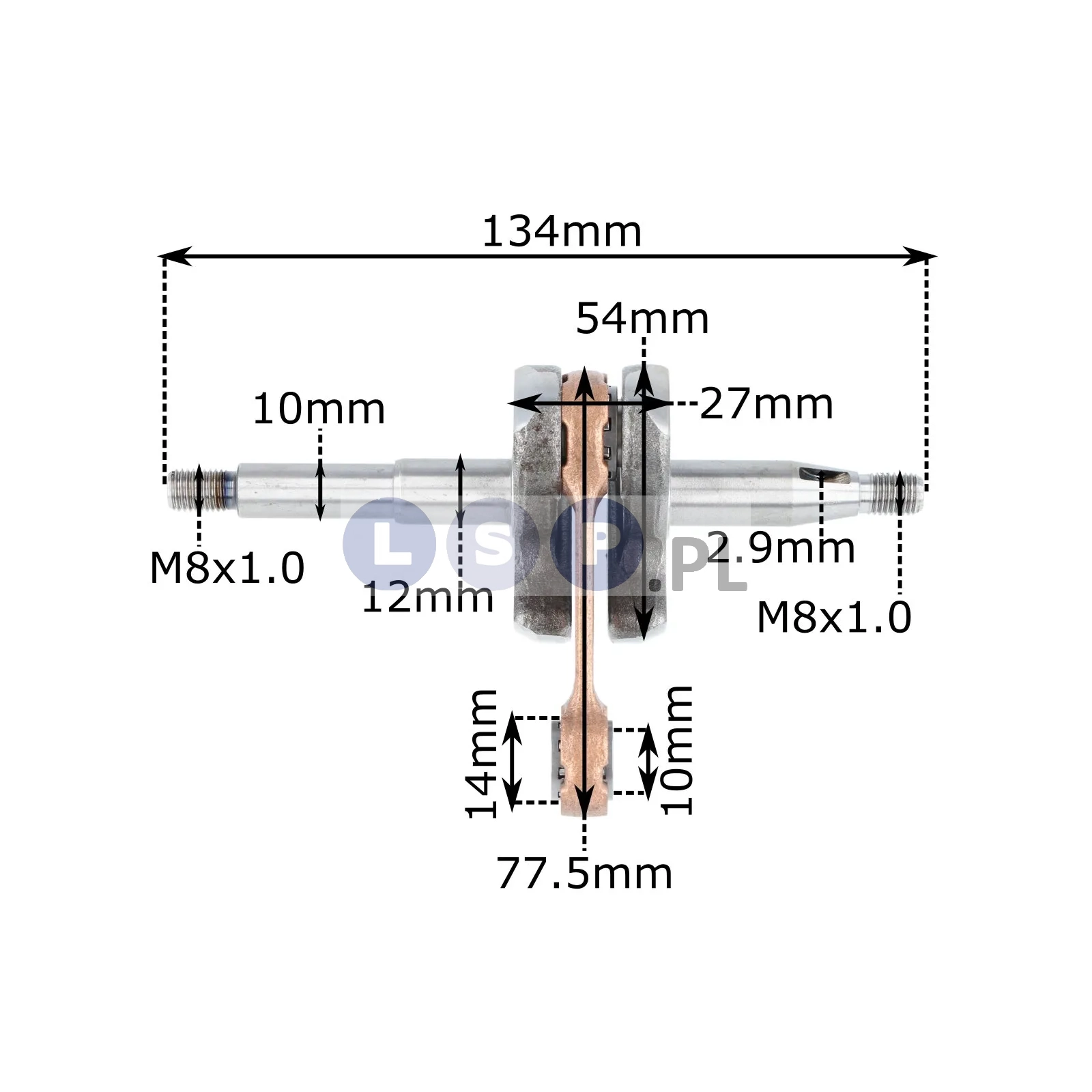 Wał korbowy do 3800 piły spalinowej nac 10mm