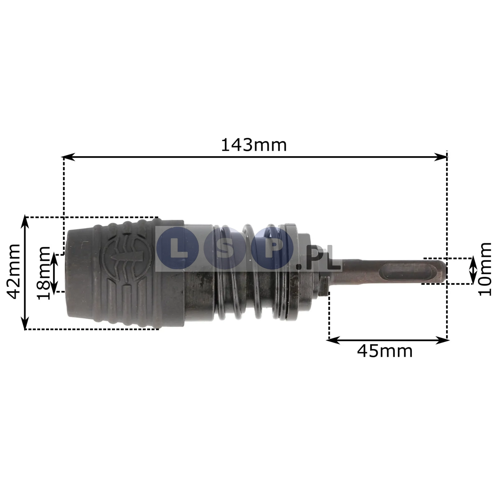 Adapter do wierteł SDS MAX do SDS Plus przelotka