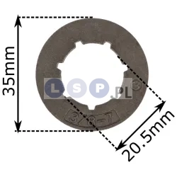 Zębatka pływająca 3/8'' 7 zębów kółko 35/20,5mm Stihl Husqvarna