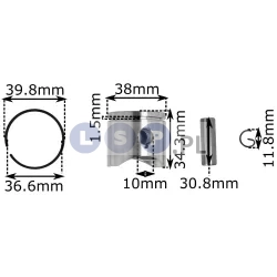 Tłok pierścień zawleczki Husqvarna 137 38mm 10mm