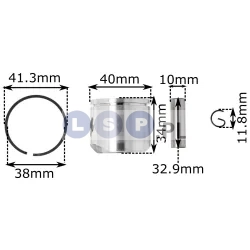 Tłok pierścień zawleczki Husqvarna 141 142 40mm 10mm