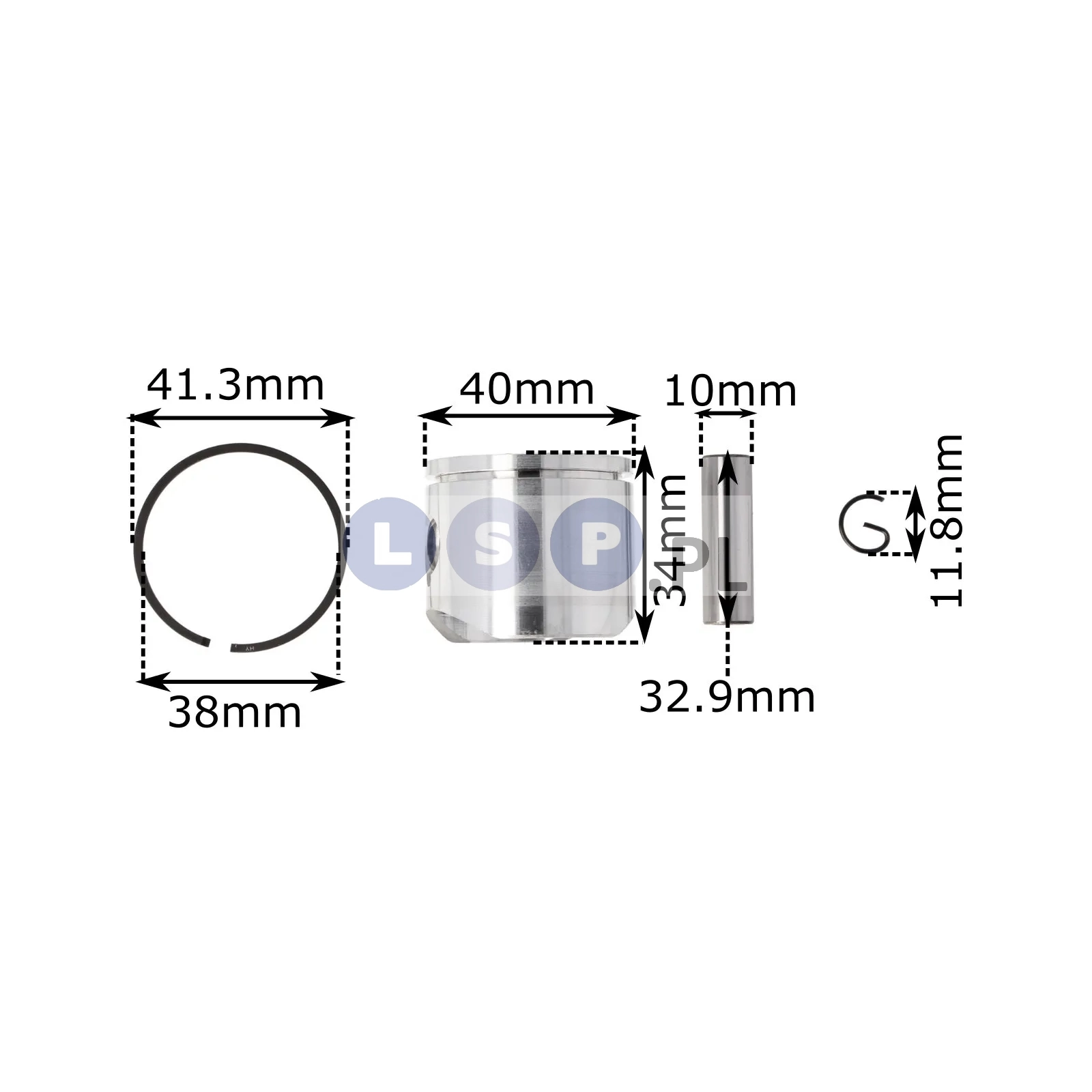 Tłok pierścień zawleczki Husqvarna 141 142 40mm 10mm