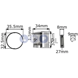 Tłok pierścień zawleczki do piły spalinowej 34mm 8mm