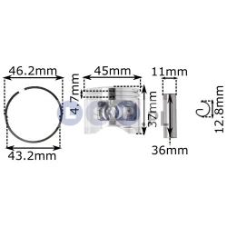 Tłok pierścienie zawleczki do kosy Stihl FS 38 45 55 34mm 8mm