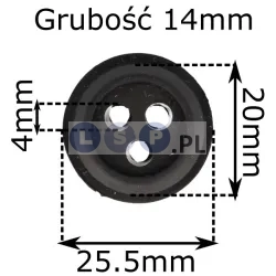 Uszczelka do zbiornika 20 mm 3 duże otwory