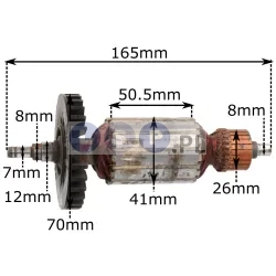 Pordzewiały wirnik do szlifierki Makita 9015 9016 B 516334-6