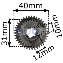 Koło zębate zębatka do wiertarki 40 i 31x10x17mm  39 i 30 zęby