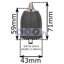 Uchwyt wiertarski 13 mm 3/8”-24 UNF