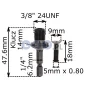 Przelotka 1/4&#39; hex na 3/8&#39; gwint adapter do wkrętarki zakrętarki