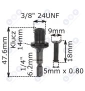 Przelotka 1/4' hex na 3/8' gwint adapter do wkrętarki zakrętarki