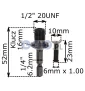 Przelotka 1/4&#39; hex na 1/2&#39; gwint adapter do wkrętarki zakrętarki