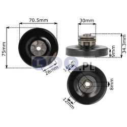 Kosz sprzęgła płytki MAKITA UC 3000 3500 4000 bęben 74.5mm zębatka