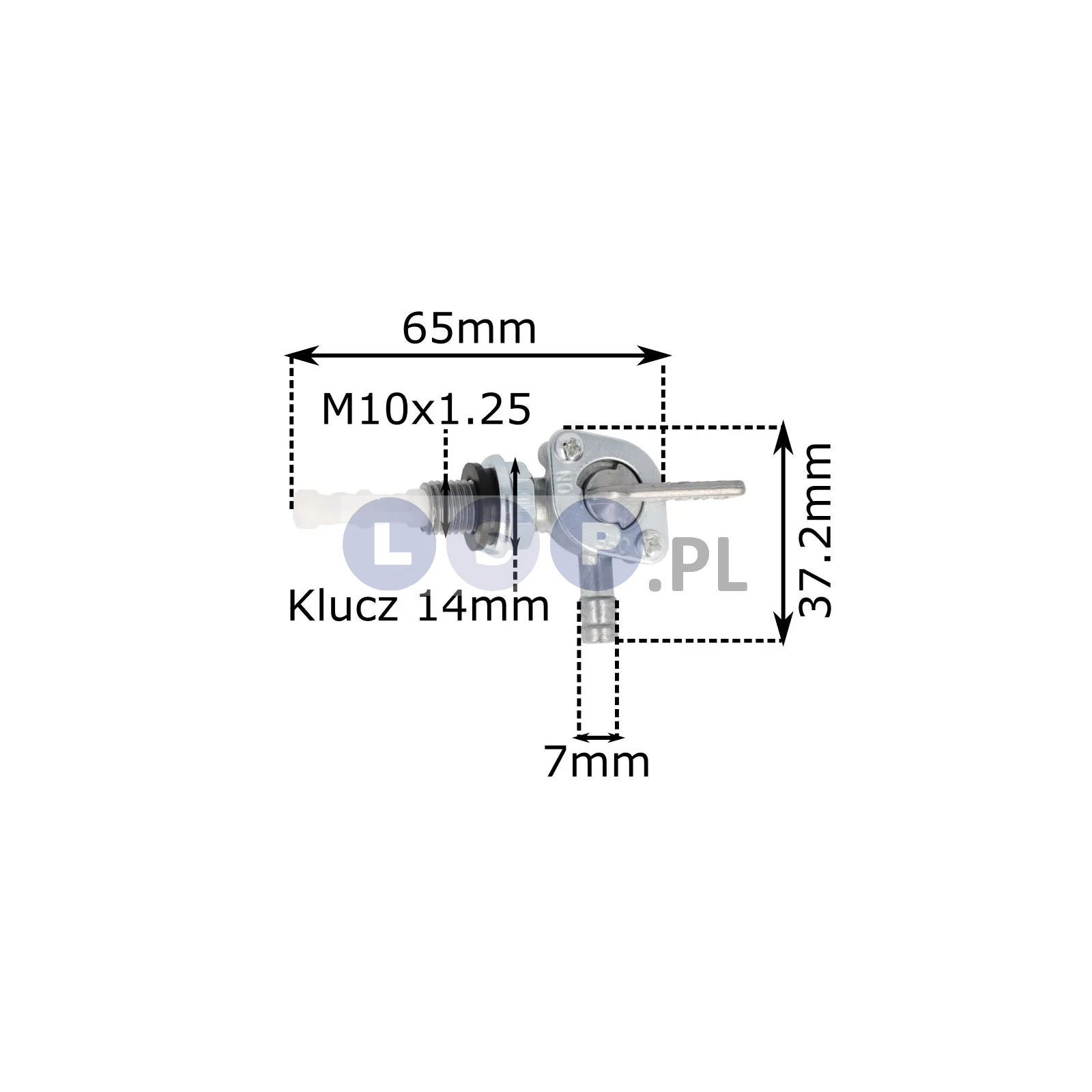 Zawór paliwa M10x1.25 kranik agregatu generatora LEWY