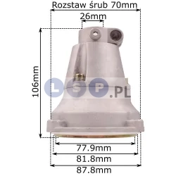 Wałek do kosy 7 mm na rurę 26 mm KWADRAT