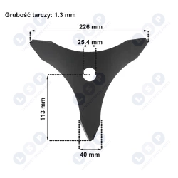 Tarcza nóż tnący kosy spalinowej ostrze 3 zęby