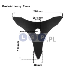 Tarcza nóż tnący kosy spalinowej ostrze 3 zęby