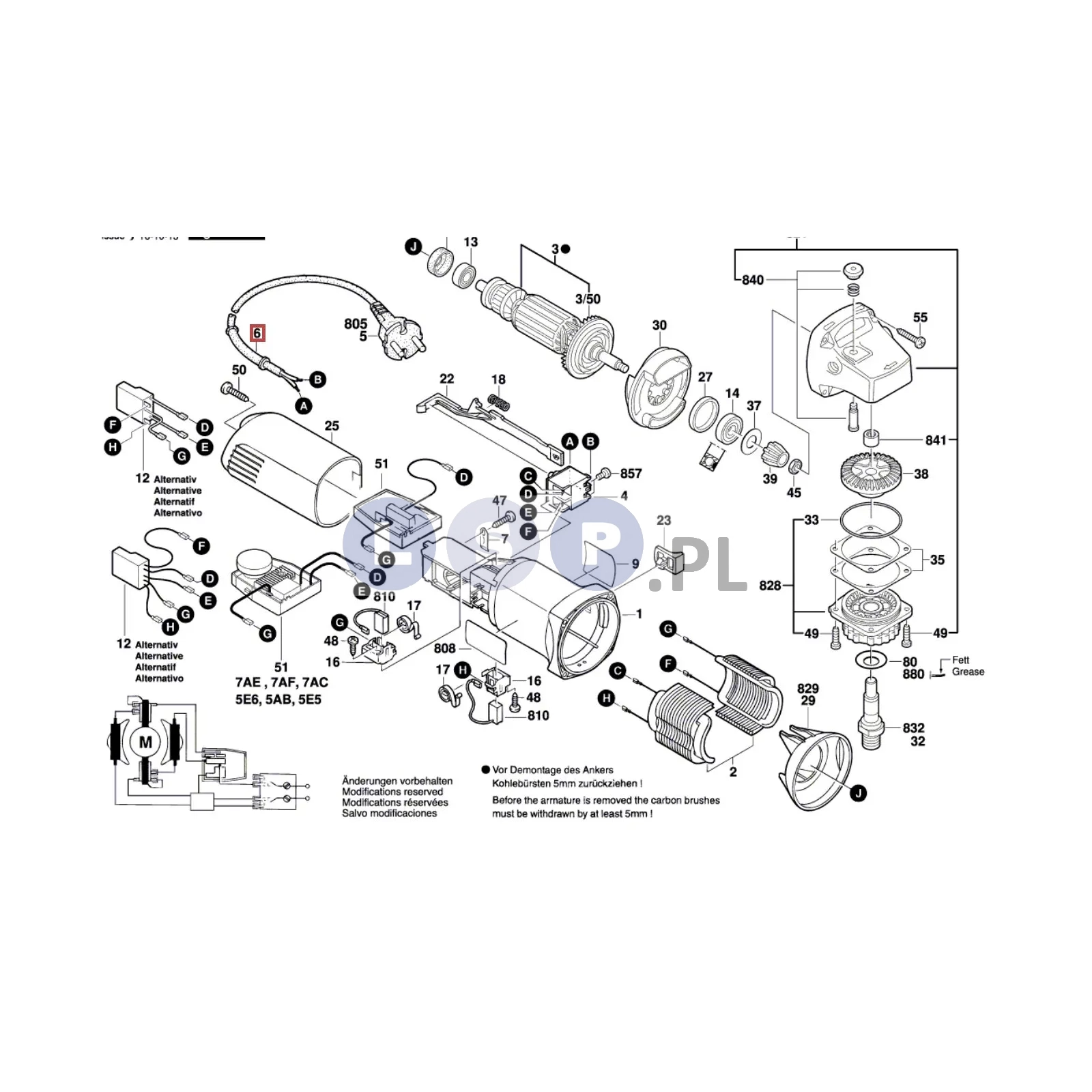 Regulator prędkości do Bosch GWS 850 CE GWS8-125CE GWS8-100CE