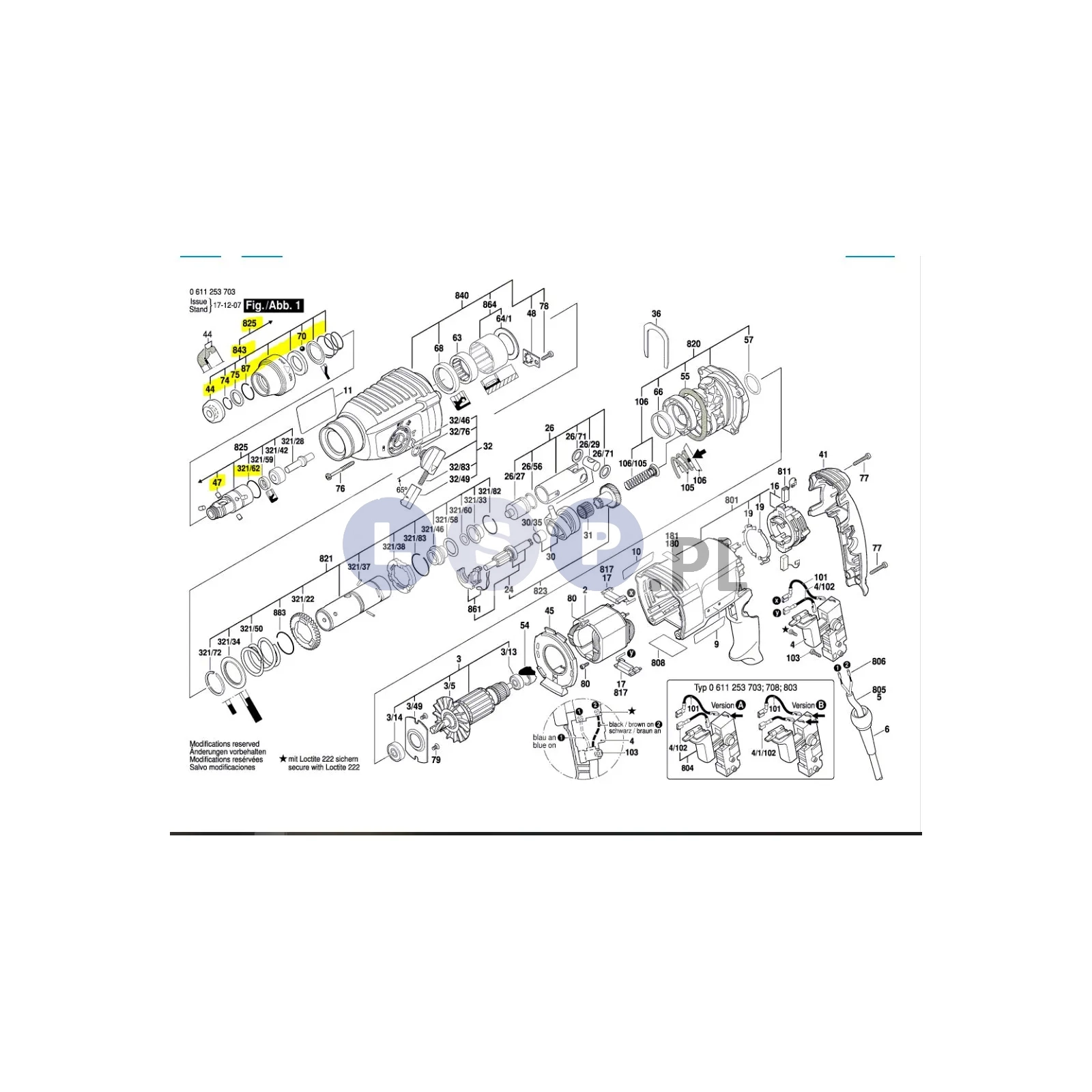 Tuleja BOSCH GBH2-26DRE GBH2400 GBH2600 GBH 2-26