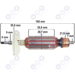 Wirnik szlifierka MAKITA do szlifierki GA5030 GA4530R GA5030R komplet