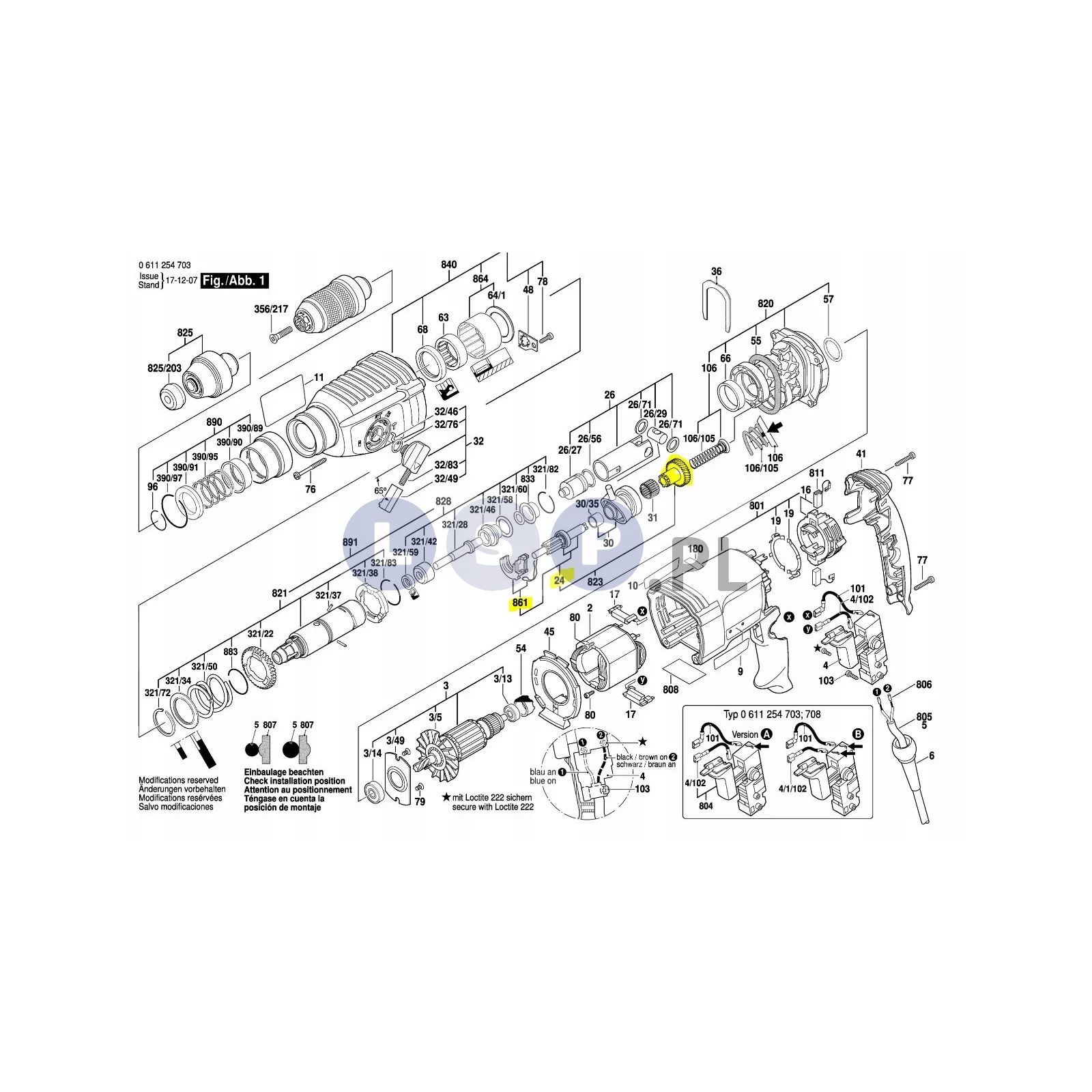 Wałek napędowy zębaty koło zębate do BOSCH GBH 2-26 DRE DFR GBH 2400 2600