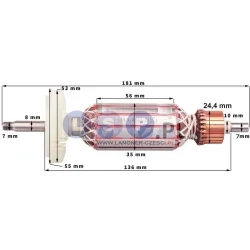 Wirnik szczotki do BOSCH GWS17-125 CI CIE GWS 15-125 MAGNES KPL