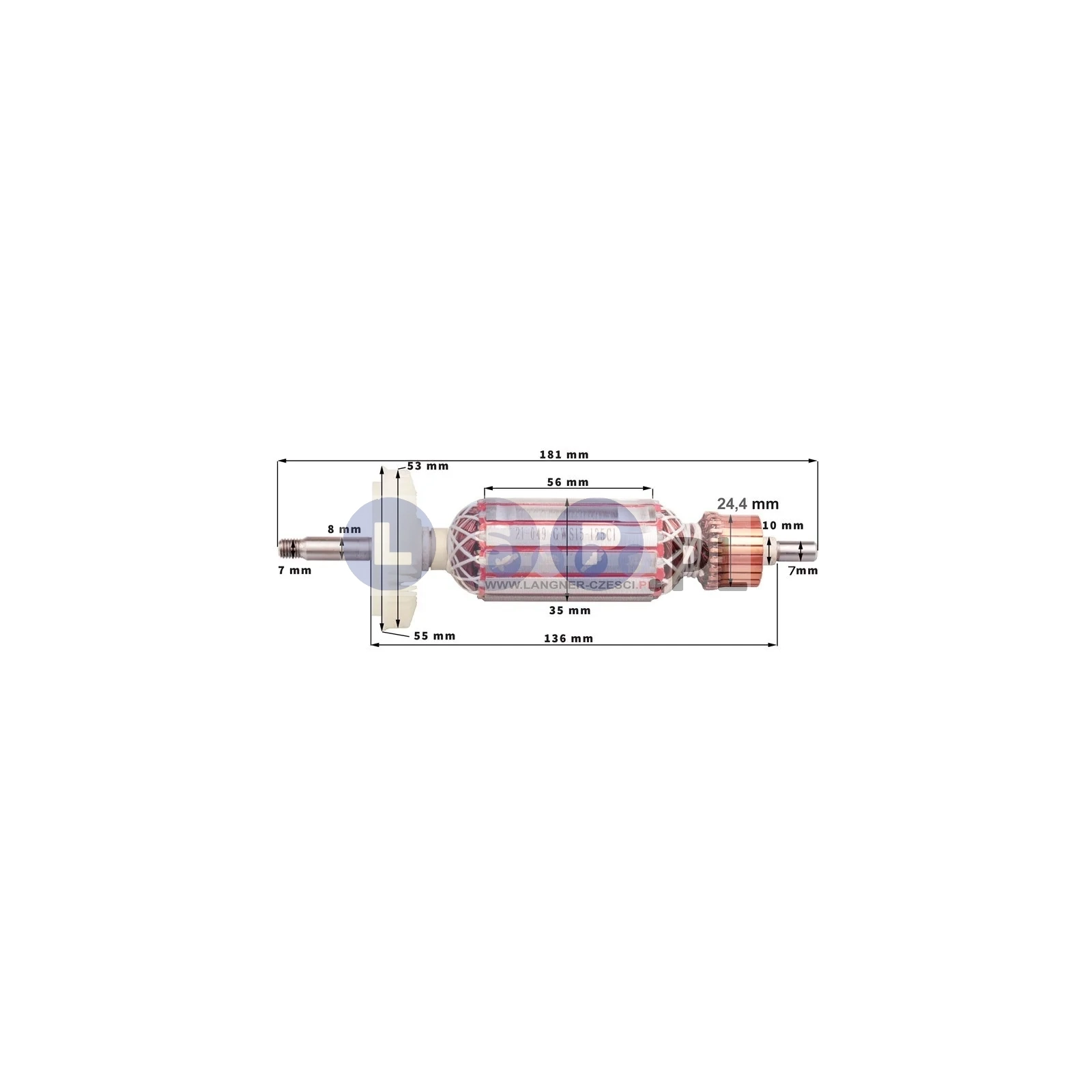 Wirnik szczotki do BOSCH GWS17-125 CI CIE GWS 15-125 MAGNES KPL