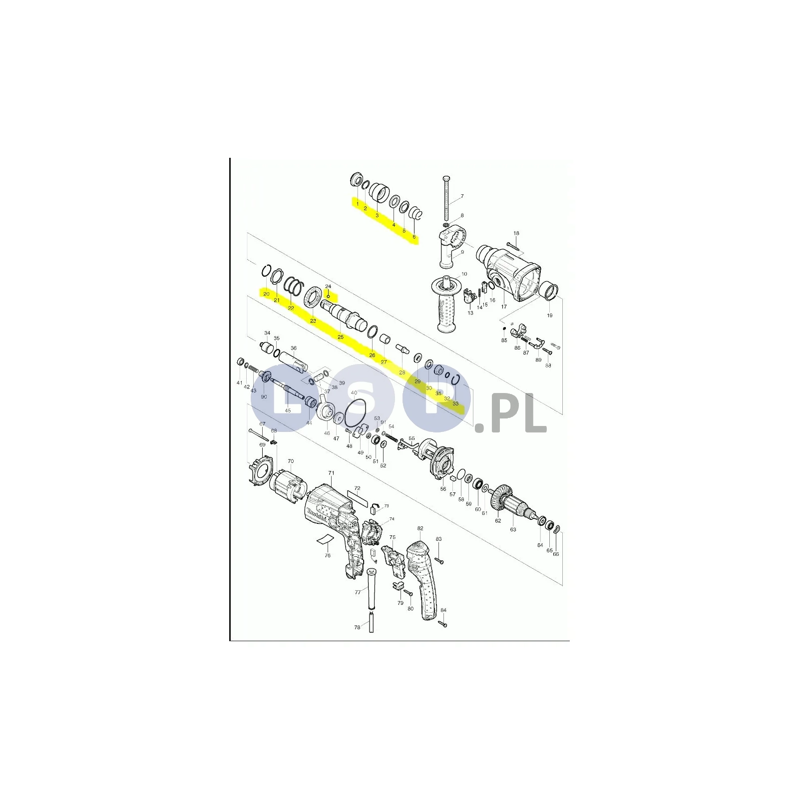 Tuleja uchwyt lufa SDS+ makita HR2470 zestaw