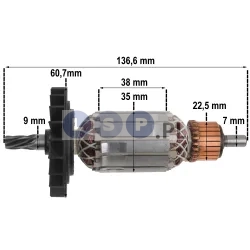 Wirnik do wiertarki BOSCH GBH 2-28F 2-28 DV 2-28 DFV komplet