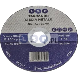 Tarcza do cięcia metalu 125 INOX STALI NIERDZEWNEJ INOX