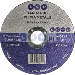 Tarcza do cięcia metalu 125 INOX STALI NIERDZEWNEJ INOX